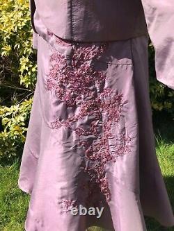 Boléro MONACO en robe, rose poussiéreux, mauve, longueur thé, taille UK 14.