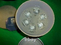 Bougeoirs à boules en cristal SWAROVSKI vintage, type de fixation par épingle, ensemble de 6 dans une boîte de 1 1/4 pouce.