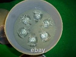 Bougeoirs à boules en cristal SWAROVSKI vintage, type de fixation par épingle, ensemble de 6 dans une boîte de 1 1/4 pouce.