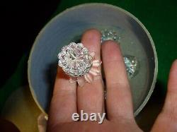 Bougeoirs à boules en cristal SWAROVSKI vintage, type de fixation par épingle, ensemble de 6 dans une boîte de 1 1/4 pouce.