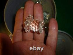 Bougeoirs à boules en cristal SWAROVSKI vintage, type de fixation par épingle, ensemble de 6 dans une boîte de 1 1/4 pouce.