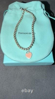 Bracelet à perles en argent 925 Tiffany & Co Return to Tiffany Heart Tag, émail