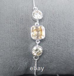 Bracelet chaîne en diamants Champagne 5Ct certifiés, boucles d'oreilles en diamant offertes