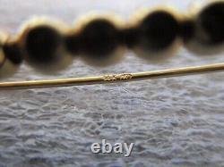 Broche de sécurité en barre à boule d'or jaune 14 carats avec 10 boules / perles - 1,1 g