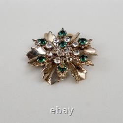 Broche verte et en strass clair portée par Lucille Ball, provenant de Sydney Guilaroff
