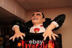 Bsd Dracula / Monster Bash Pinball Machine Topper Avec Red Led Regards-on Stand En Bois