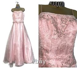 CRYSTAL BREEZE Taille 10 BNWT Robe de bal formelle en rose ornée de perles et de diamants NEUVE
