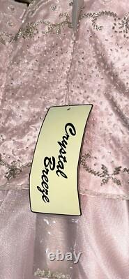 CRYSTAL BREEZE Taille 10 BNWT Robe de bal formelle en rose ornée de perles et de diamants NEUVE