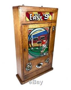 Chêne Antique Le Jeu De Machine De Penny Arcade Facile 9 Flip Ball / Flipper / Allwin