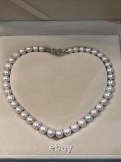 Collier de perles d'eau douce roses 11 mm perles rondes 44 cm bijoux élégants déclaratifs