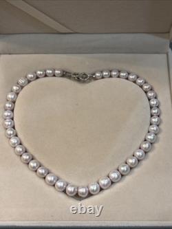 Collier de perles d'eau douce roses 11 mm perles rondes 44 cm bijoux élégants déclaratifs