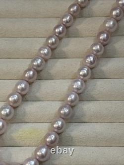 Collier de perles d'eau douce roses 11 mm perles rondes 44 cm bijoux élégants déclaratifs