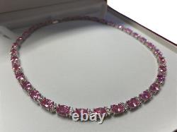 Collier en or blanc avec finition en tourmaline rose et diamants créés, expédition gratuite