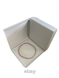 Collier en or blanc avec finition en tourmaline rose et diamants créés, expédition gratuite