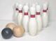 Ensemble De Bowling Vintage Avec 10 Quilles Et 3 Boules En Bois Originales De Duck Pin