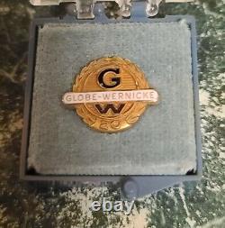 Épingle de revers de rare globe vintage Wernicke pour 20 ans de service - Prix du travail pour employé