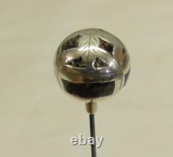 Époustouflant épingle à chapeau en argent surimposé balle