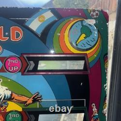 Façade en verre de flipper Williams World Cup 1978 pour score et lumières