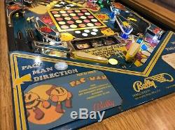 Flipper Table Basse En Chêne Bally 1981'mr. Et Mme Pac-man ' Playfield