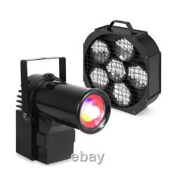 Fuzzix MBR60 Panneau Réflecteur à Boule Miroir LED et Projecteur PS10W pour Éclairage Disco