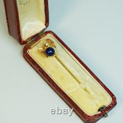 Globe Terrestre Aigle Impérial 1880 Broche en Or 18K/72 Lapis Lazuli Diamant