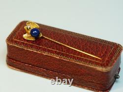 Globe Terrestre Aigle Impérial 1880 Broche en Or 18K/72 Lapis Lazuli Diamant