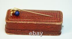 Globe Terrestre Aigle Impérial 1880 Broche en Or 18K/72 Lapis Lazuli Diamant