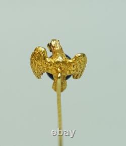 Globe Terrestre Aigle Impérial 1880 Broche en Or 18K/72 Lapis Lazuli Diamant