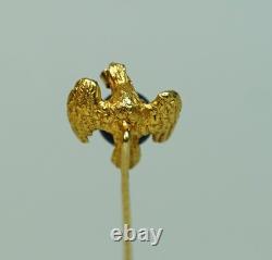 Globe Terrestre Aigle Impérial 1880 Broche en Or 18K/72 Lapis Lazuli Diamant