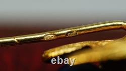 Globe Terrestre Aigle Impérial 1880 Broche en Or 18K/72 Lapis Lazuli Diamant