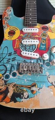 Guitare électrique Telecaster vintage personnalisée à thème de flipper