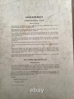 JEU DE PINBALL STEEPLECHASE 305 DE LINDSTROM'S TOOL & TOY CO ORIGINAL DES ANNÉES 1930 VINTAGE