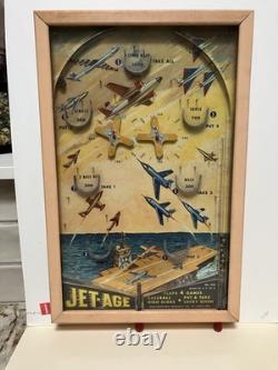 Jeu de Bagatelle Vintage JET AGE Poosh M Up Table de Pinball Avions avec boîte NOS