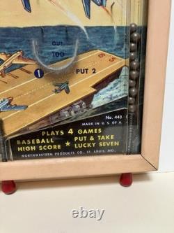 Jeu de Bagatelle Vintage JET AGE Poosh M Up Table de Pinball Avions avec boîte NOS