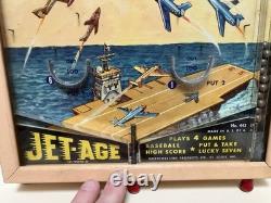 Jeu de Bagatelle Vintage JET AGE Poosh M Up Table de Pinball Avions avec boîte NOS