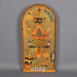 Jeu de Flipper Bagatelle Antiques Thème Clown de Cirque en Bois et Métal Début des Années 1900