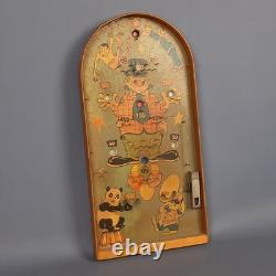 Jeu de Flipper Bagatelle Antiques Thème Clown de Cirque en Bois et Métal Début des Années 1900