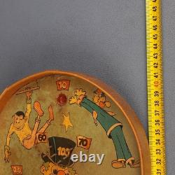 Jeu de Flipper Bagatelle Antiques Thème Clown de Cirque en Bois et Métal Début des Années 1900