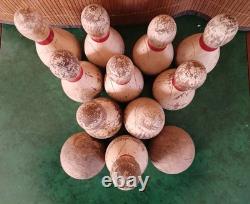 Jeu de Quilles et Boules en Bois Vintage / Carnaval / Cirque / Fête