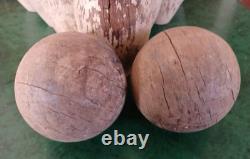 Jeu de Quilles et Boules en Bois Vintage / Carnaval / Cirque / Fête
