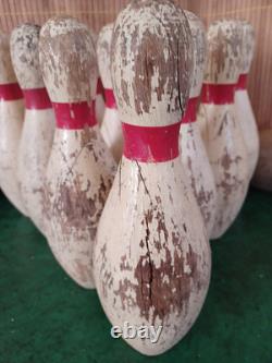 Jeu de Quilles et Boules en Bois Vintage / Carnaval / Cirque / Fête