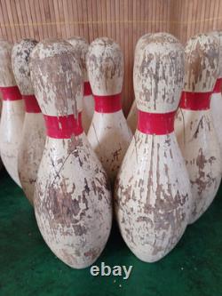 Jeu de Quilles et Boules en Bois Vintage / Carnaval / Cirque / Fête