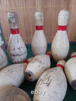 Jeu de Quilles et Boules en Bois Vintage / Carnaval / Cirque / Fête