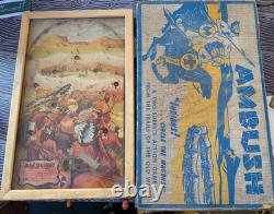 Jeu de bagatelle de table Pinball vintage AMBUSH Poosh M Up Northwestern avec boîte