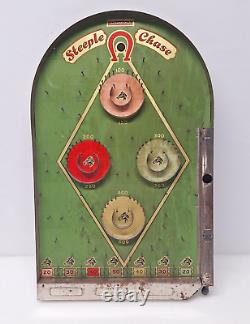 Jeu de broche de chasse de clocher de Lindstorm vintage Bagatelle en bois des années 1930 aux États-Unis