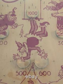 Jeu de flipper CLOWNING UP vintage des années 1930, fabriqué à St. Louis, MO, jeux de carnaval, très bon état (EUC)