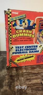 Jeu de flipper Crash Dummies Vintage 1991 Tyco avec boîte, pattes arrière manquantes