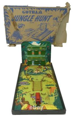 Jeu de flipper Vintage Jungle Hunt G-670 Gotham Pressed Steel Corp New York U. S. A
