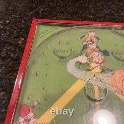 Jeu de flipper Vtg Skor-It Baseball Bagatelle des années 1920 - Jouet antique Northwestern - FONCTIONNE