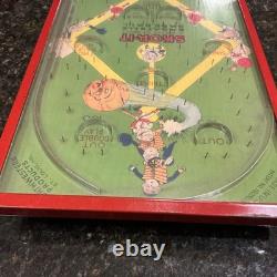 Jeu de flipper Vtg Skor-It Baseball Bagatelle des années 1920 - Jouet antique Northwestern - FONCTIONNE